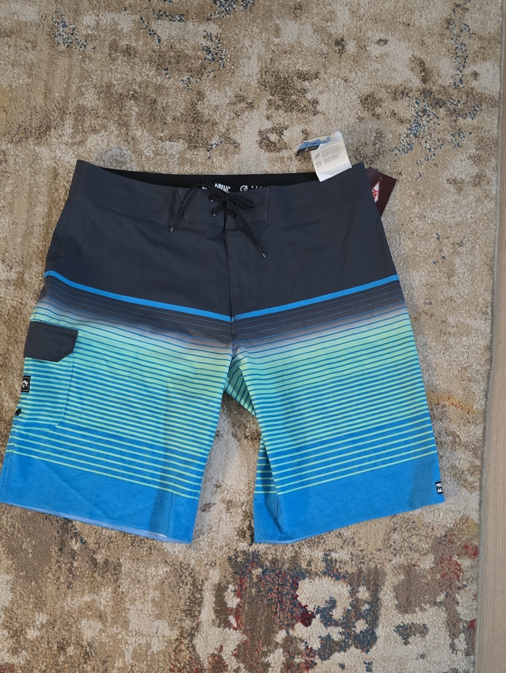 Billabong Blue and Green Gradient Boardshorts